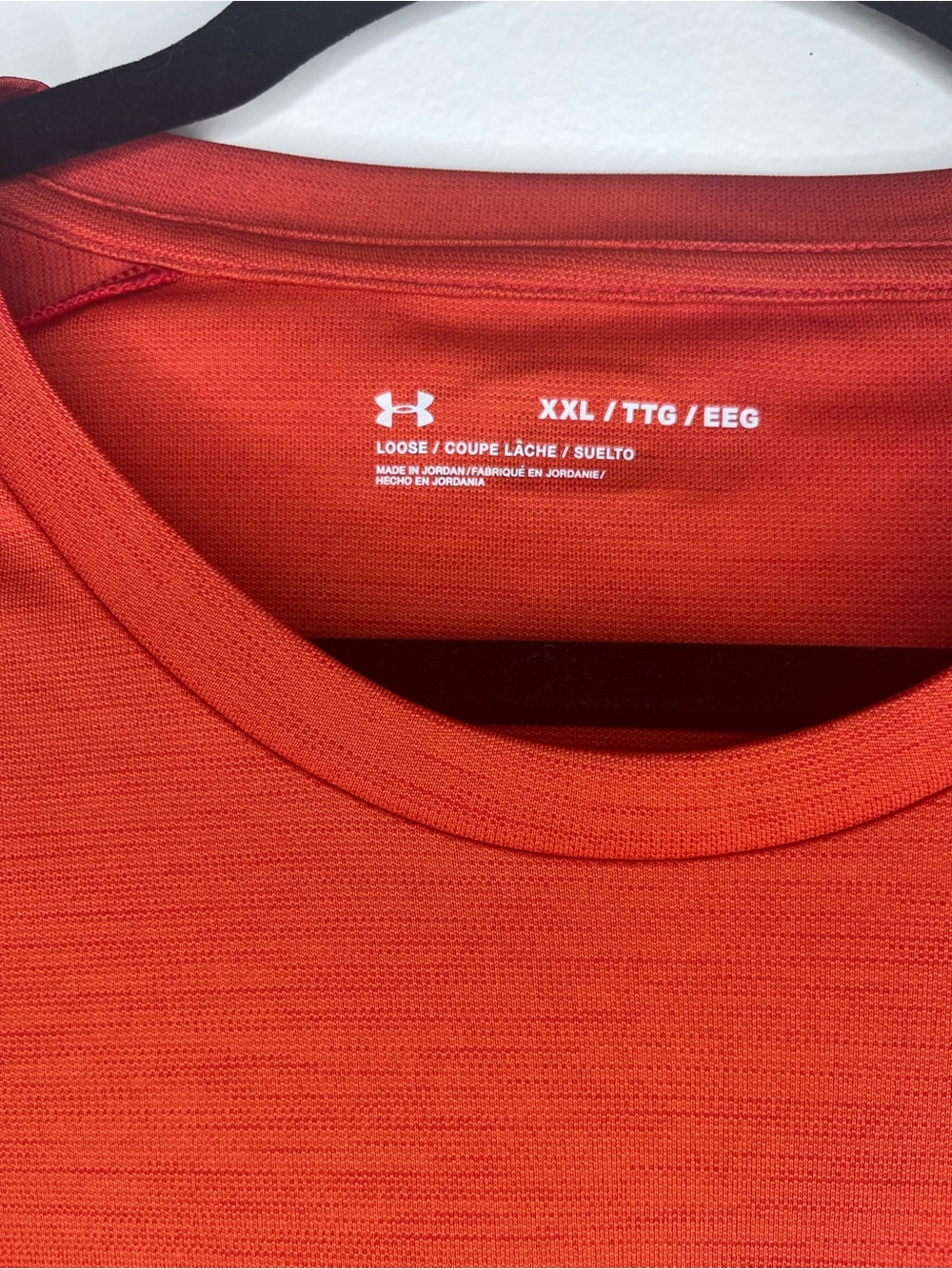 Under Armour Orange Short-Sleeve Training Tee with Black Logo - Picture 3 of 3
